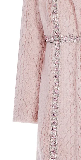 Wardrobes by Chen  Luxury Soft Pink Handmade Diamond Fur Plush Coat-Elanor