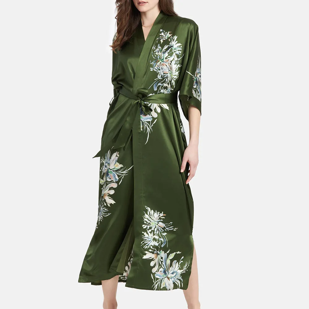 Washable Silk Yuri Long Kimono Robe