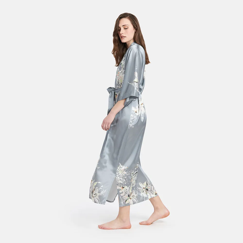 Washable Silk Yuri Long Kimono Robe