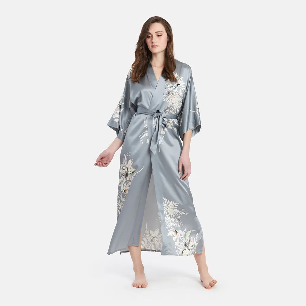 Washable Silk Yuri Long Kimono Robe