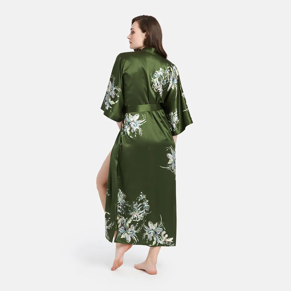 Washable Silk Yuri Long Kimono Robe