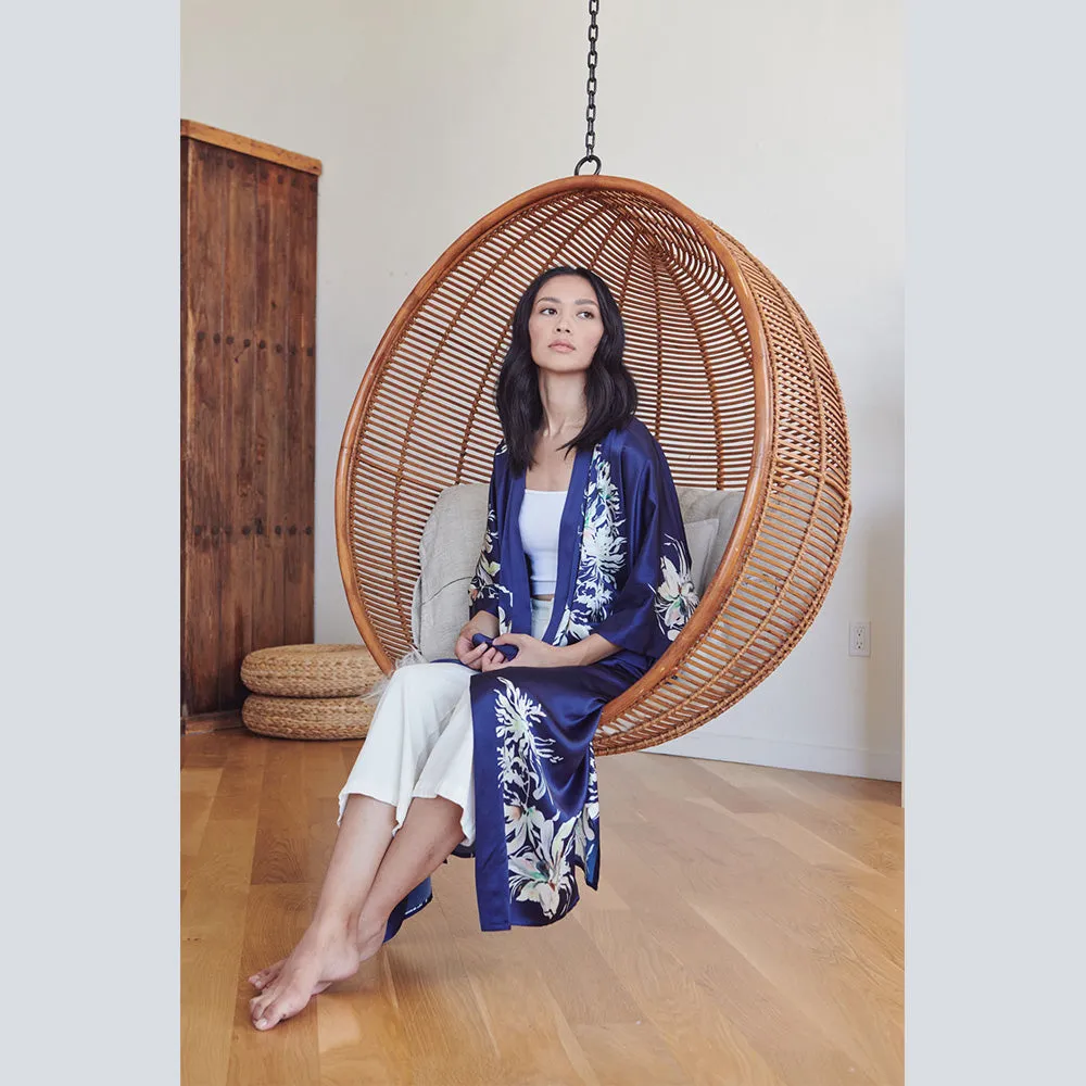 Washable Silk Yuri Long Kimono Robe