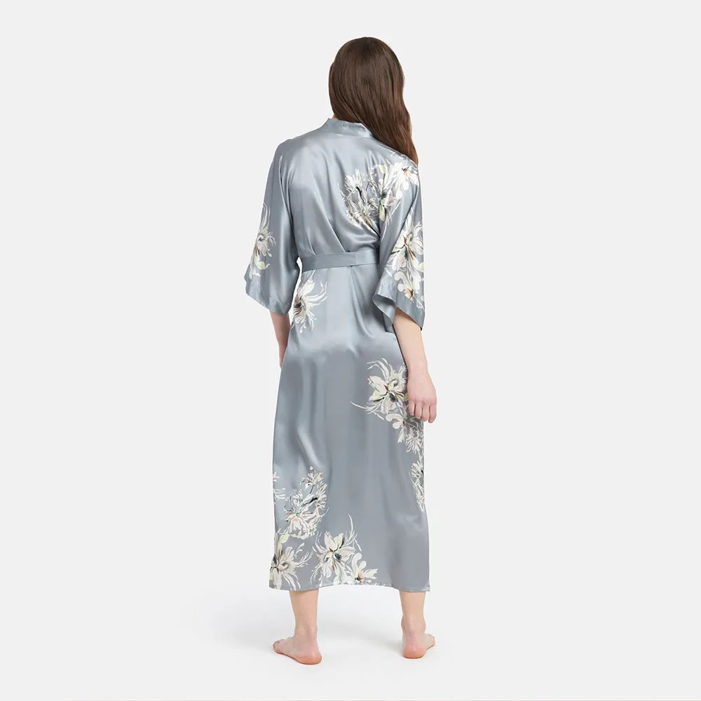 Washable Silk Yuri Long Kimono Robe