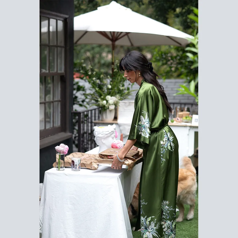 Washable Silk Yuri Long Kimono Robe