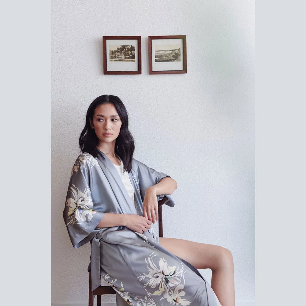 Washable Silk Yuri Long Kimono Robe