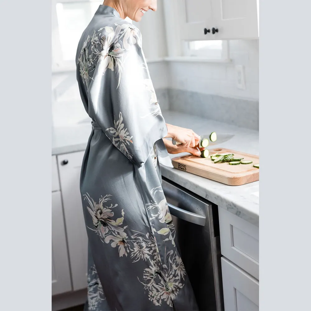 Washable Silk Yuri Long Kimono Robe