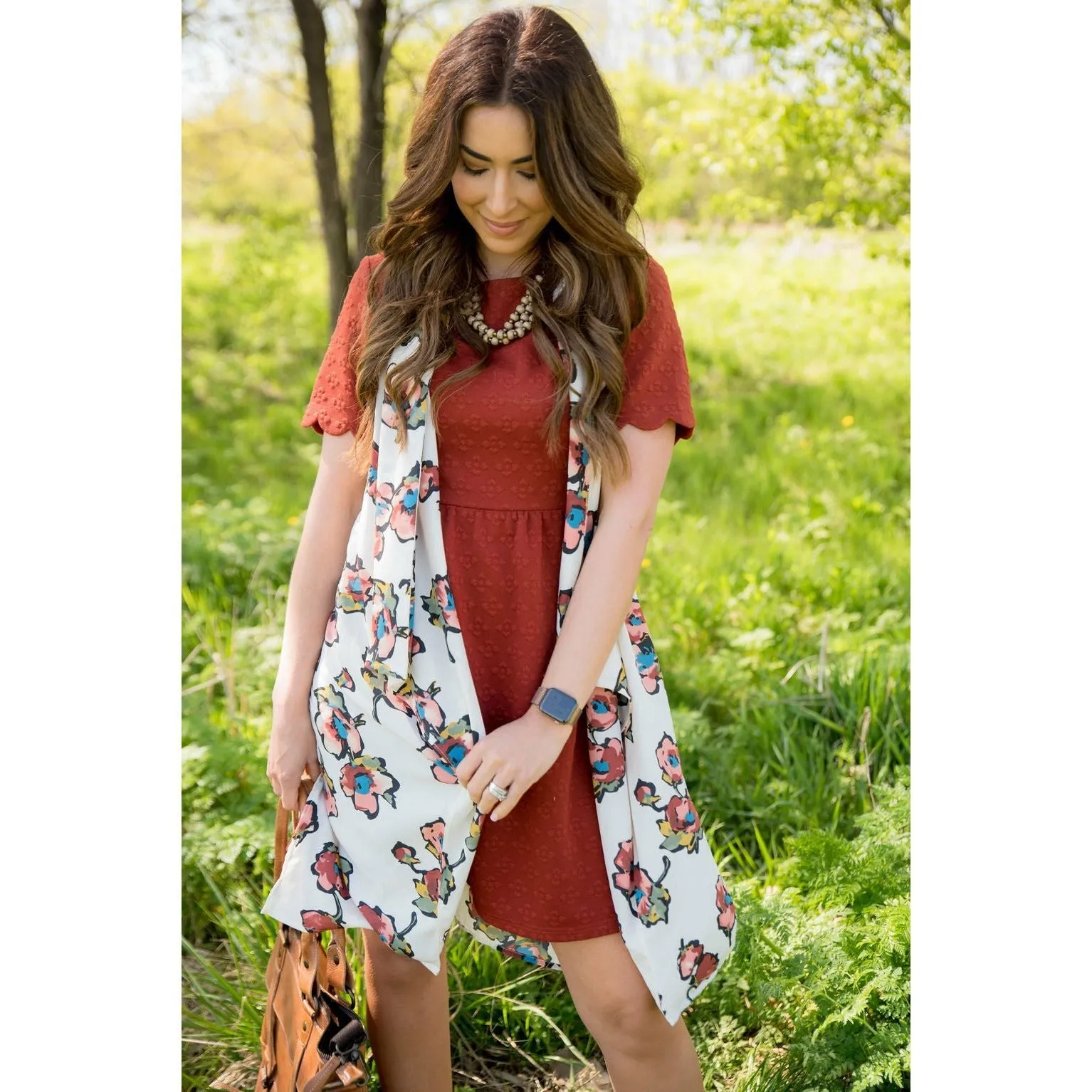 Watercolor Floral Kimono Vest