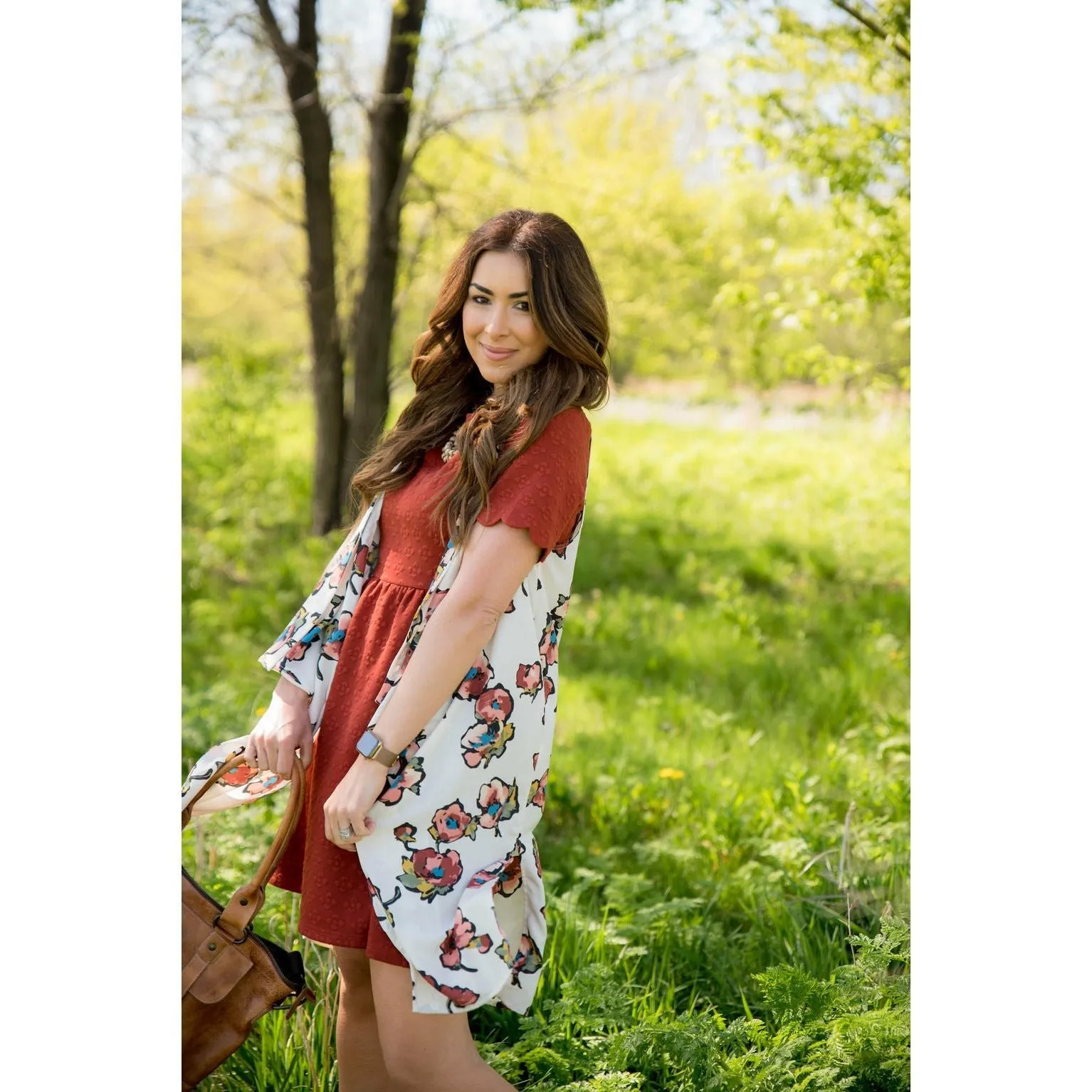 Watercolor Floral Kimono Vest