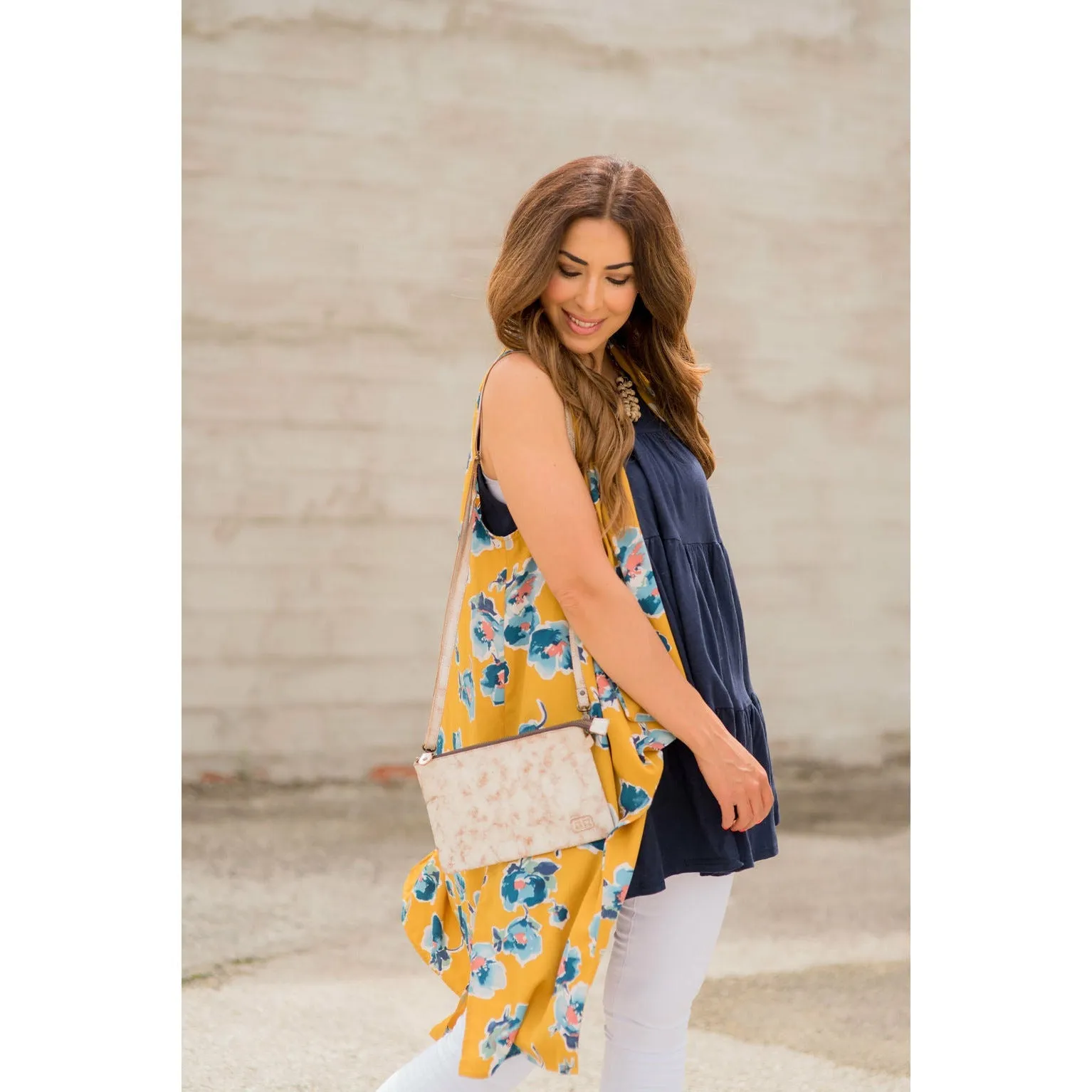 Watercolor Floral Kimono Vest