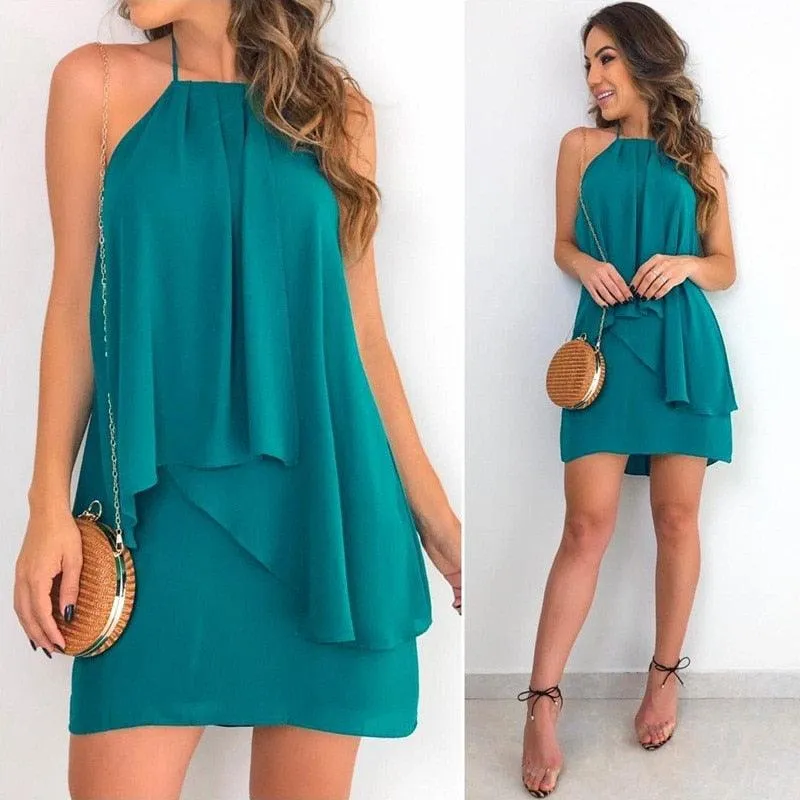 Women Sleeveless Irregular Dress