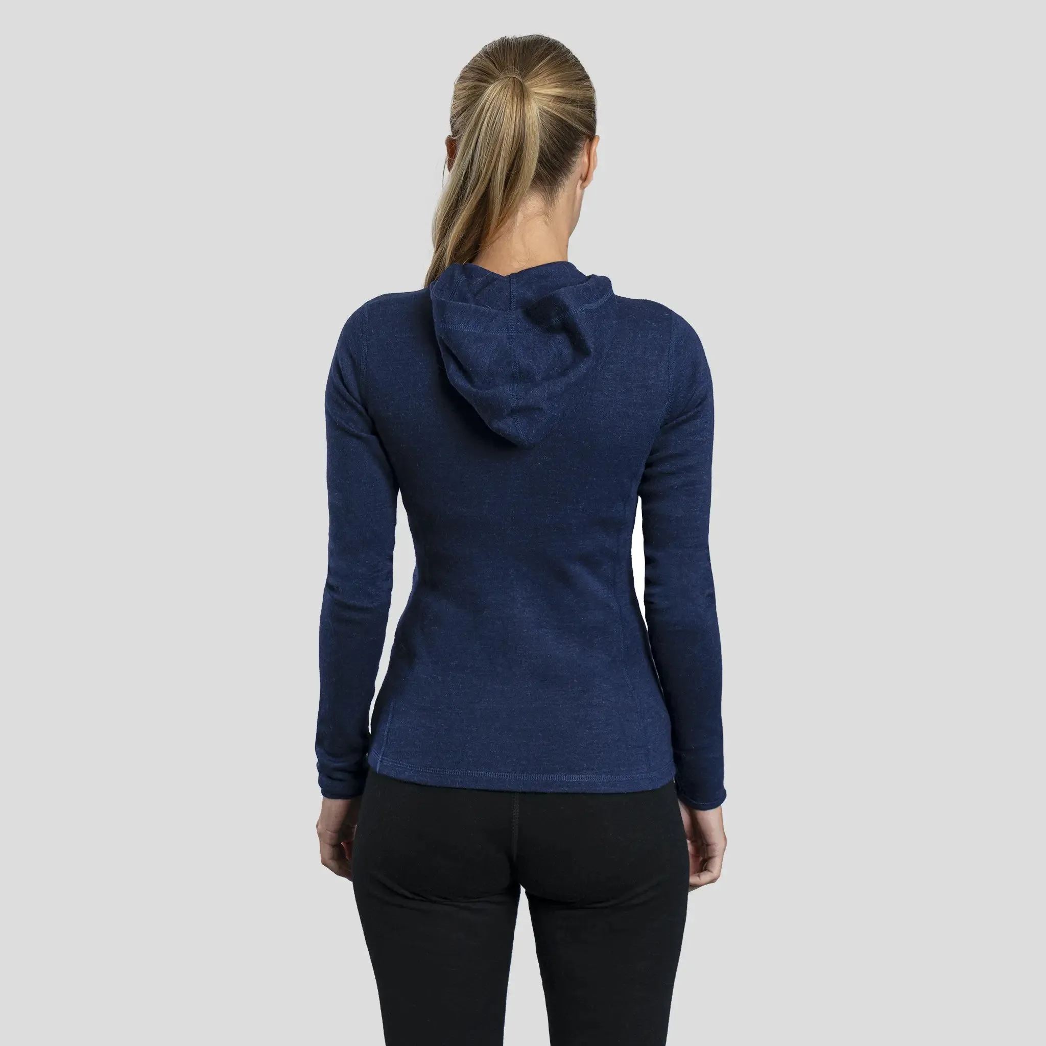 Women's Alpaca Wool Fleece Hooded Jacket: 420 Midweight Full-Zip