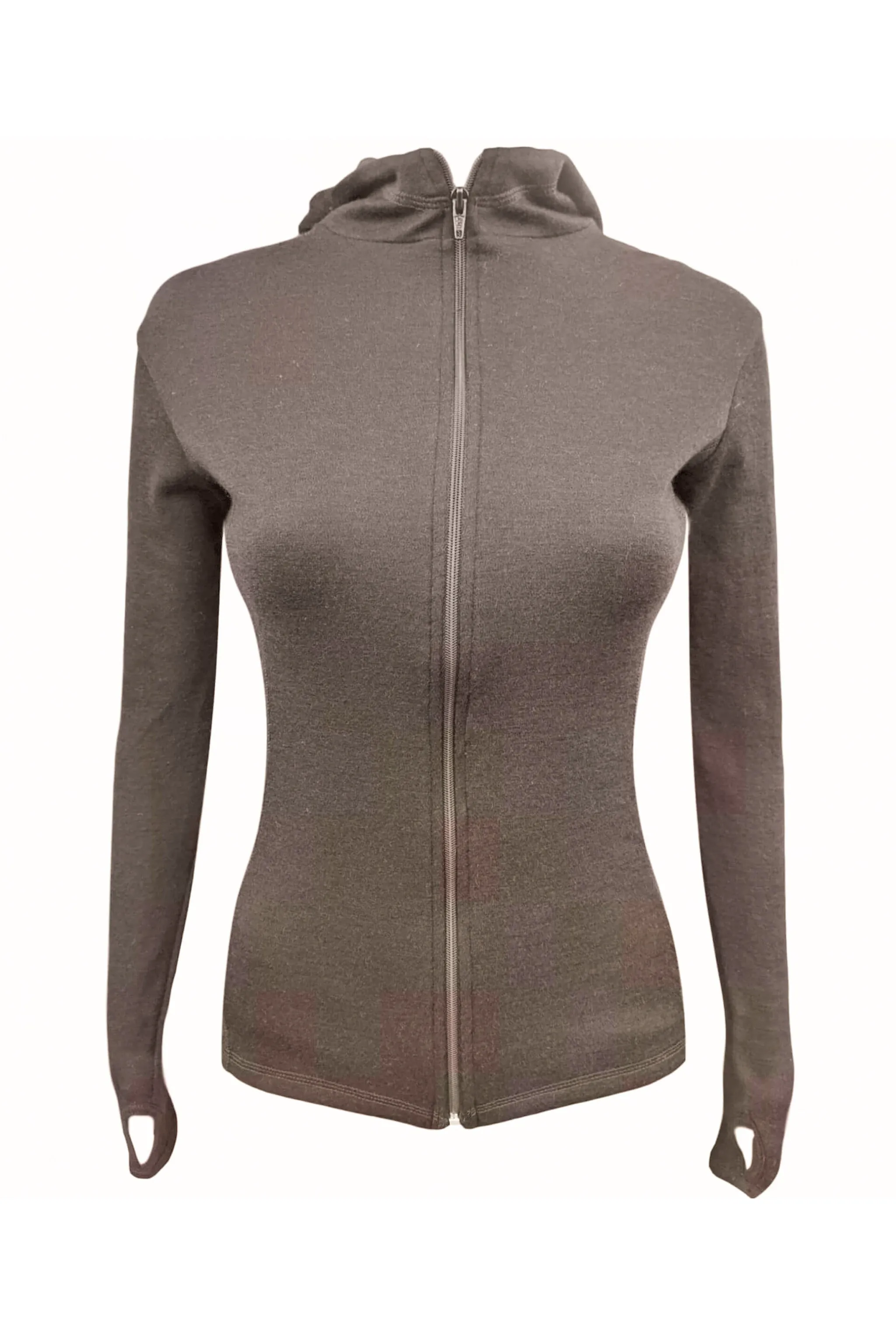 Women's Alpaca Wool Fleece Hooded Jacket: 420 Midweight Full-Zip