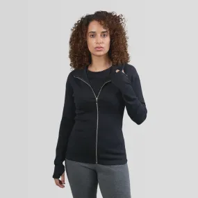 Women's Alpaca Wool Fleece Hooded Jacket: 420 Midweight Full-Zip
