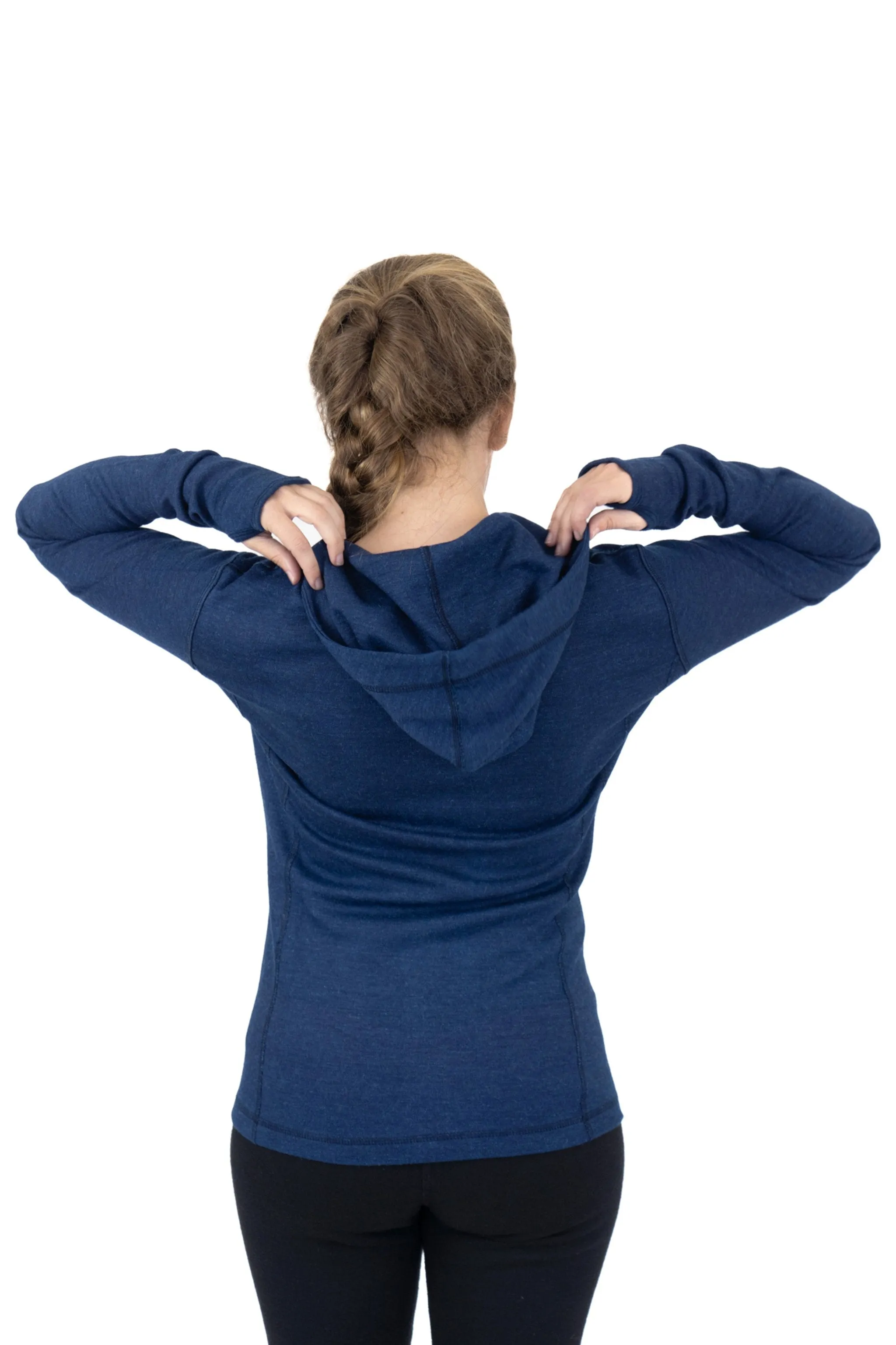 Women's Alpaca Wool Fleece Hooded Jacket: 420 Midweight Full-Zip