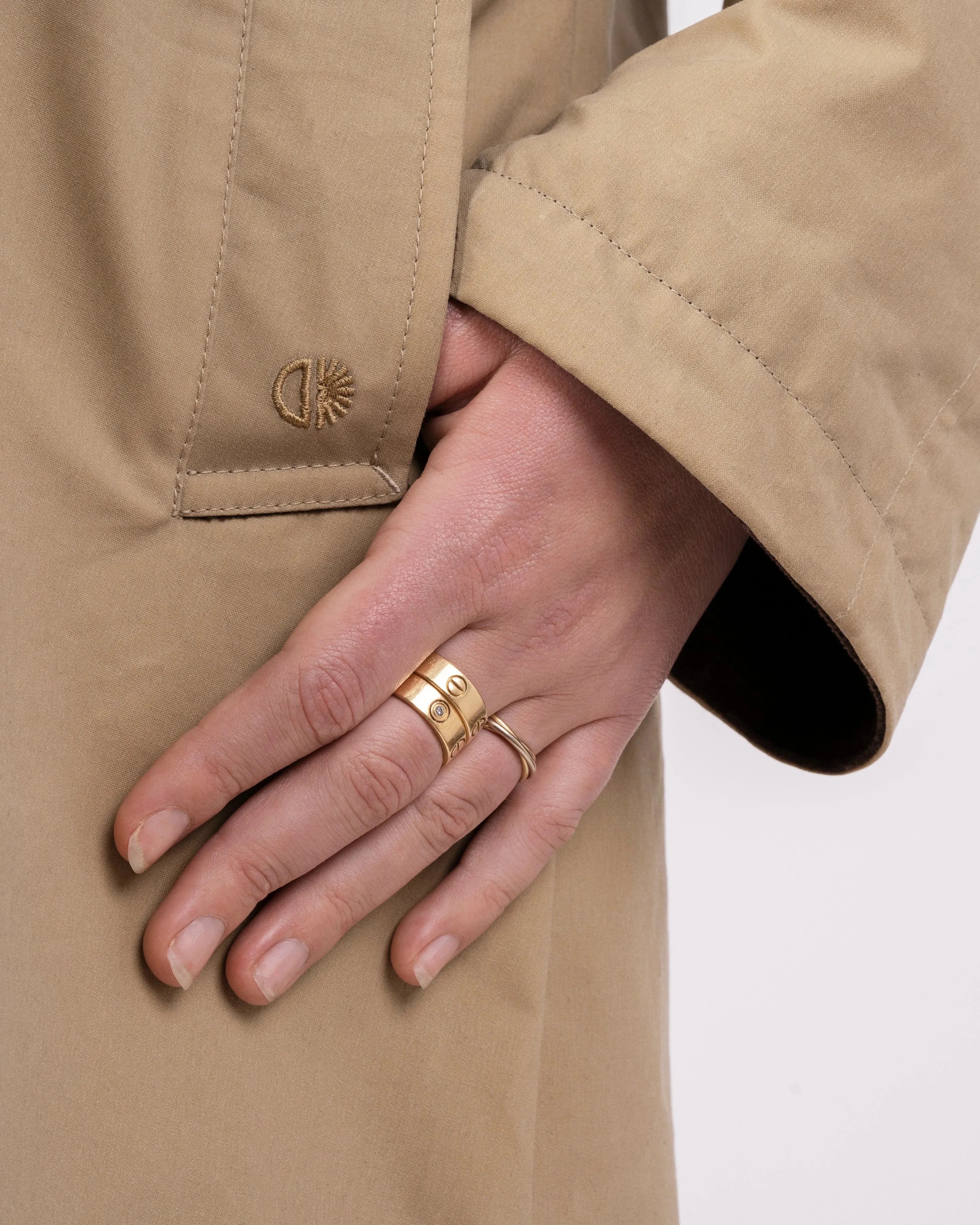 Womens Beige Waxed Canvas Overcoat