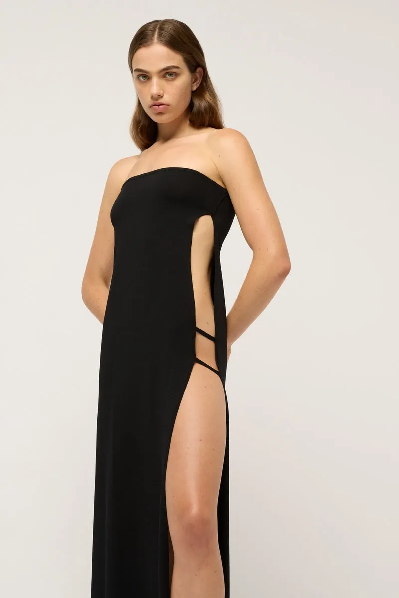 WOMENS POOL SIDE KNIT BANDEAU DRESS