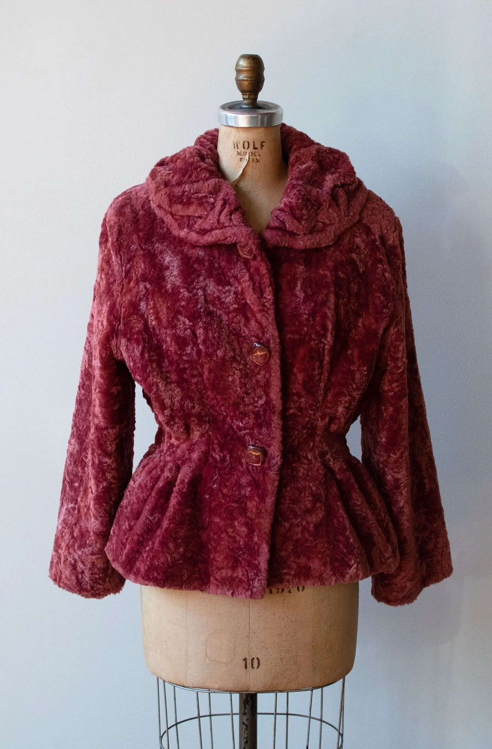Y2K Berry Teddy Coat