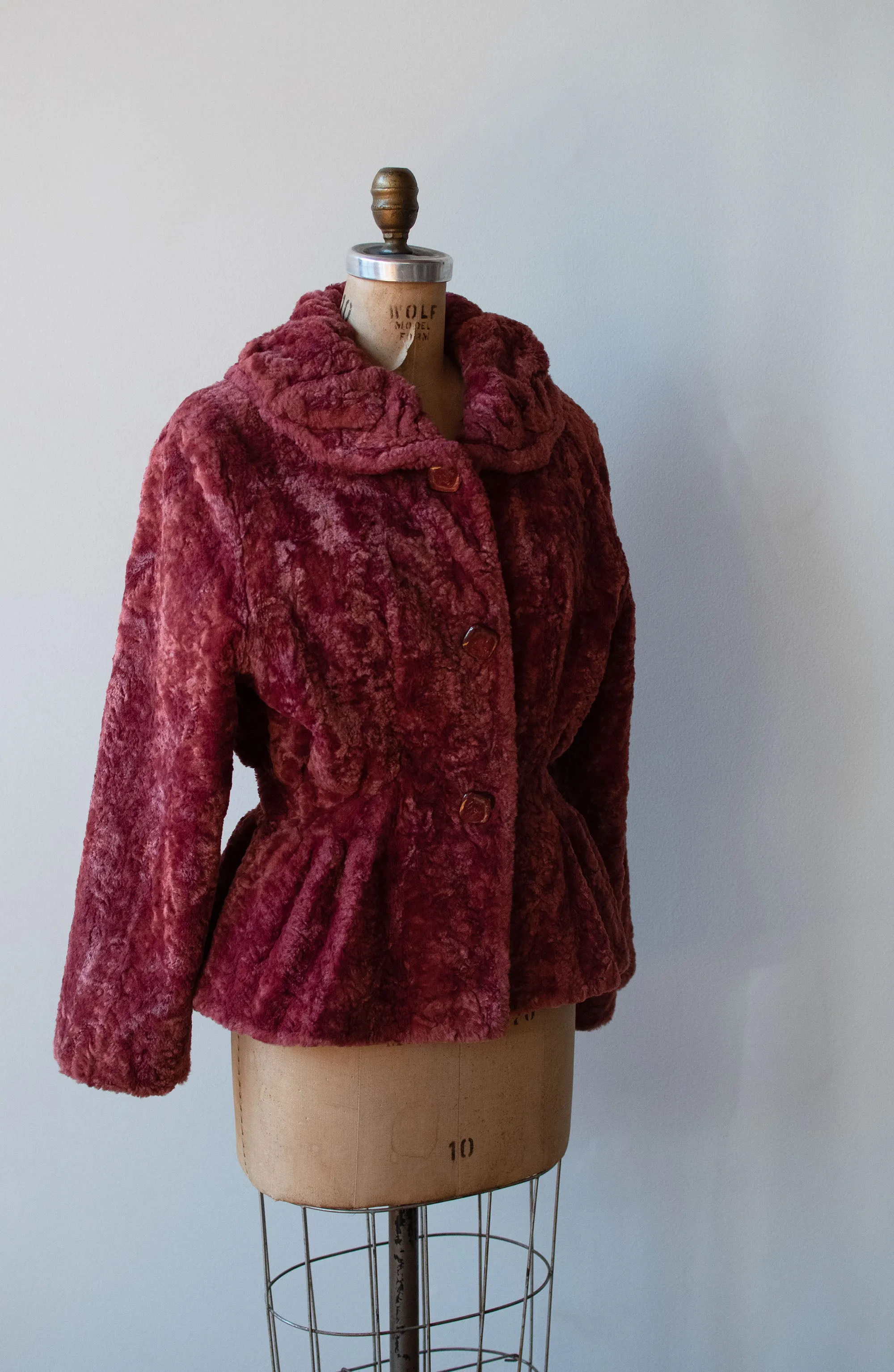 Y2K Berry Teddy Coat